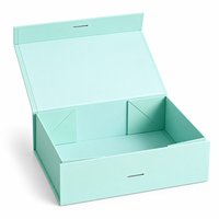 Boîte pliante à couvercle rabattable en gros, emballage cadeau couleur unie avec nœud