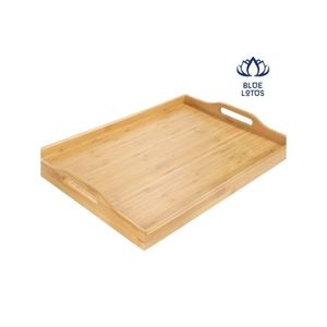 Bandeja de Servir de Bambú, Favorita de los Clientes, Superficie Higiénica, Diseño Liso, Ideal para Servir Alimentos y con Eficiencia - Product Image 1