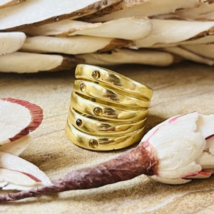 Luxury Style <b>Citrine</b> <b>Ring</b> Boho Multi Layer <b>Rings</b> Brass Jewelry Womens 18k Gold Plated Minimalist Band <b>Ring</b> For Wholesale/OEM/ODM - Product Image 5