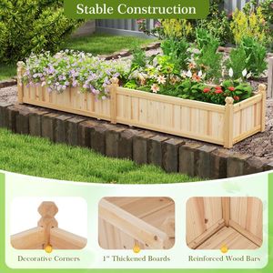 Fioriera Divisibile 91 X 24 X 16 Pollici con Drenaggio Angolare e Rivestimento in Tessuto Non Tessuto per Coltivazione di Verdure, Vasi e Fioriere - Product Image 5