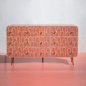 Modern Coral <b>Chest</b> Drawers New Pattern 9-Drawer <b>Storage</b> Cabinet Living Room Midcentury Design Home Furniture Hospital School - Product Image 3