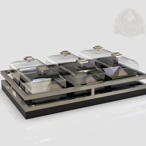 Ensemble de plateaux de service arabes de luxe avec 6 bols couverts pour Ramadan, Aïd, Majlis, réceptions et collations, écologique, pour la maison, Royaume-Uni - Product Image 1