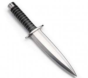 Cuchillo artesanal de acero inoxidable satinado con mango segmentado negro, pieza ejecutiva de exhibición para manualidades DIY OEM - Product Image 5