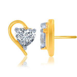 Pendientes de Diamantes con Corte Corazón, Chapados en Oro Amarillo, Diamantes Blancos Cultivados en Laboratorio, Joyería Romántica de Compromiso para Mujer - Product Image 3