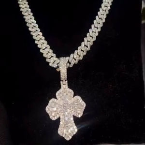 Wholesale VVS Moissanite Iced Chain Mens 13mm-22mm Wide 925 <b>Solid</b> <b>Silver</b> 18k Gold Plated Diamond Rapper Cuban Link Hip Hop Gift - Product Image 1