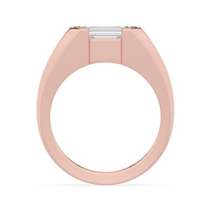 Anillo de Compromiso de Lujo en Oro Rosa de 10K con Diamante Cultivado en Laboratorio de 2.50 ct, Corte Esmeralda, Diseño Elegante para Novia - Product Image 2