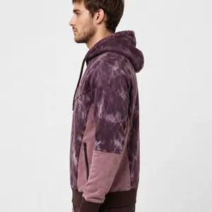 Sudadera con Capucha Tie Dye de Color Personalizado para Hombre, Corte Regular, Felpa Francesa, Informal, Otoñal - Product Image 2
