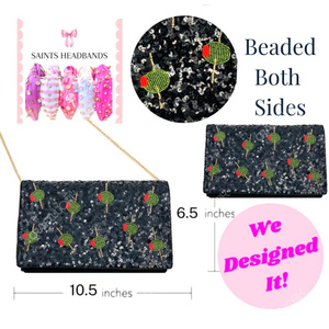 Pochette de soirée artisanale à sequins et perles pour femme, motif olive, sac à bandoulière de créateur, fournisseur - Product Image 5