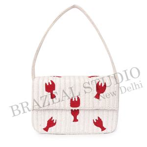Nuevo Bolso de Hombro de Diseño para Mujer con Cuentas y Patrón Geométrico, para Novias, con Logotipo Personalizado, Correa Única, Satinado, a la Moda - Product Image 5
