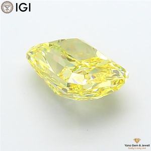 เพชร CVD แล็บโกรน 5.00 กะรัต รูปทรงเรเดียนท์ ความสะอาดระดับ VS2 สีเหลืองแฟนซีวิวิด พร้อมใบรับรอง IGI สำหรับจี้หรู - Product Image 5