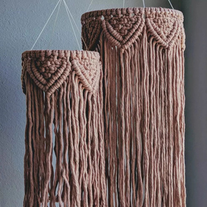Elegante Lámpara de Techo Colgante de Macramé Hecha a Mano con Diseño de Medusa, de Algodón con Marco de Metal, para Decoración de Hotel - Product Image 4