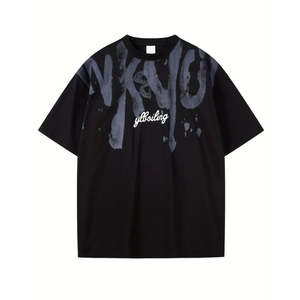 T-shirts surdimensionnés personnalisés à manches courtes en coton 280 GSM pour hommes, col rond, coupe classique, fabriqués au Vietnam - Product Image 1