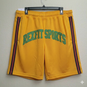 Pantalones Cortos de Baloncesto de Malla Personalizados para Hombre REXFIT SPORTS, Pantalones Deportivos Transpirables con Franja Lateral para Gimnasio, en Venta - Product Image 1