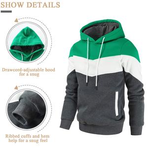 Men's Eco-Friendly 100% Cotton French Terry Hooded Sweatshirt with Pocket Regular Fit Casual Autumn Knit 300g Fabric - Product Image 4