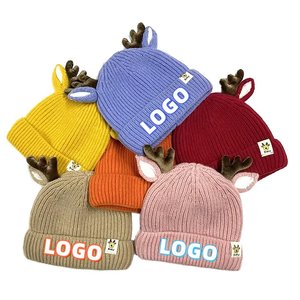 Gorro de Invierno Tejido con Diseño de Cuernos de Ciervo en 3D, Personalizado para Bebés y Niños, con Imagen Digital Bordada, 100% Acrílico, Multicolor, en Oferta - Product Image 6