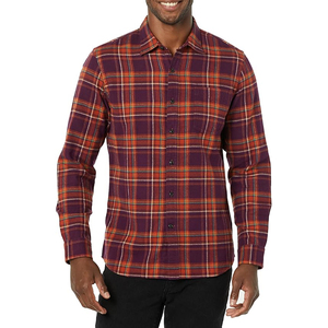 Camisas de Franela Hechas a Mano, Nuevas, de Manga Larga, Multicolores, Color Borgoña, con Bolsillos Delanteros en el Pecho, Buena Venta, Nuevo Ingreso, Mejor Precio - Product Image 1