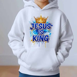 Sudadera con Capucha 'Jesus Is King God Is Faithful' para Hombre, Mujer y Jóvenes, Felpa Francesa, Bordado de Letras Personalizado, Ropa al por Mayor - Product Image 5