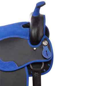 Ensemble de selle d'endurance pour cheval, version améliorée, en cuir synthétique confortable, avec arceau en plastique durable et quincaillerie nickelée - Product Image 3