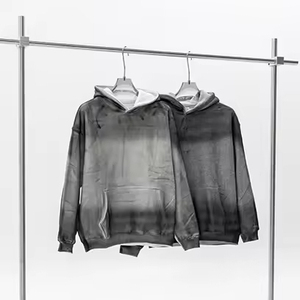 Sweat à capuche personnalisé pour homme, coupe oversize, effet délavé, sérigraphie, coupe classique, 100% coton molletonné, effet vieilli, vente en gros - Product Image 4