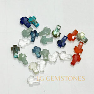 Pierre précieuse en cornaline naturelle orange sculptée en forme de croix, en vrac, pour fabricants de bijoux et pendentifs - Product Image 2