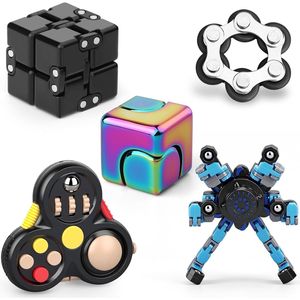 Paquete de Cubos Sensoriales Antiestrés, Cubo Infinito de Metal, Robot Spinner, Controlador Fidget Pad, Spinners de Mano Geniales para Aliviar el Estrés - Product Image 2