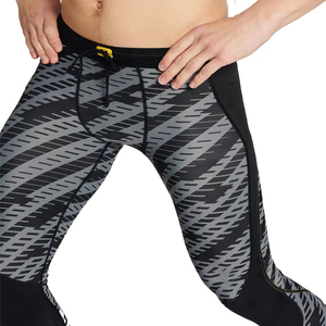 New Design <b>Men's</b> Full Length <b>Compression</b> Leggings Geometric Print Drawstring Waist Spandex Nylon Workout <b>Tights</b> - Product Image 5