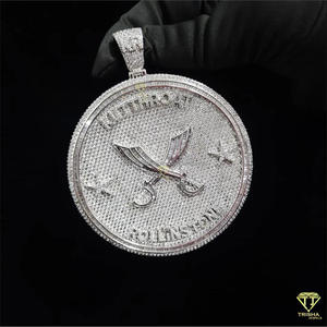 Custom Brand Logo Hip Hop Pendant for Men Women Hand Set Moissanite Diamonds 925 Silver Gold Plated 18K Gold GIA Certified - Product Image 2