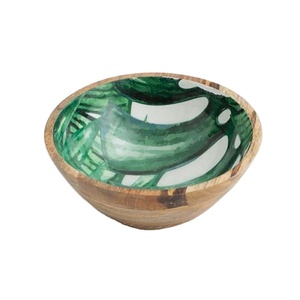 Ensalada de madera fresca de alta calidad/cena/cuenco para servir diseño de impresión esmaltada utensilios de cocina cubiertos vajilla de madera cartón empaquetado - Product Image 1