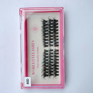 Extensions de cils en faux vison naturel, faits main, style doux, en grappes segmentées, pour application DIY, cruelty-free - Product Image 4