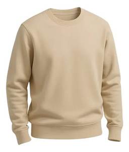 400 GSM <b>Men</b> Pullover <b>Sweatshirt</b> Crew Neck Regular Fit Knitted Fleece 100% Cotton Washed Solid Casual Winter Hoodie - Product Image 3