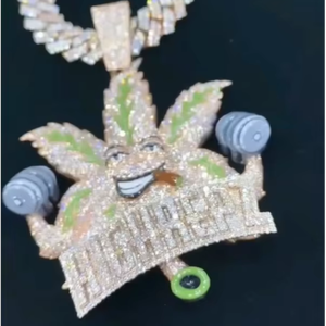 Colgante de Letra de Lujo Hip Hop con Moissanita VVS y Esmalte, Pasa Prueba de Diamante, Colgante con Logotipo, Plata de Ley 925 Bañada en Oro de 18K - Product Image 1