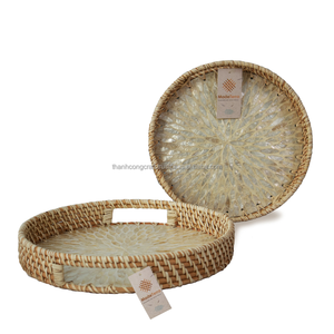 ราคาร้อนเวียดนามขายส่งธรรมชาติตกแต่งที่ให้บริการถาดแม่ของมุกหวายถาดสำหรับเวลาชา - Product Image 6