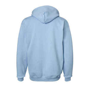Sweat-shirt à capuche bleu clair pour homme, manches régulières, couleur unie, en molleton tricoté, style automne - Product Image 2