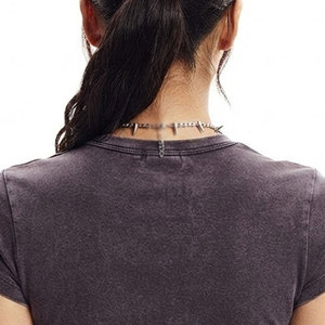 Low MOQ Best Sale Women T-Shirts Short Sleeve Solid Color Unique Design Women T-Shirts For Sale - Product Image 4