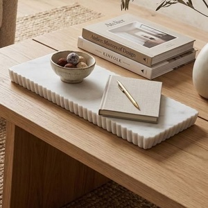Premium marble pattern tray <b>set</b> rectangular stone <b>serving</b> tray modern table decor organizer tray stylish handmade export quality - Product Image 1