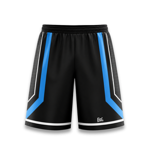 Custom Men's Black Blue Soccer Jersey Shorts Set V-Neck Short Sleeve <b>Moisture</b> Wicking Breathable Athletic Fit - Product Image 5
