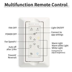 72-Inch Modern Large Design DC Motor Ceiling Fans with <b>Smart</b> <b>Remote</b> <b>Control</b> 6 Wind Speed for Living Room Black Color - Product Image 5