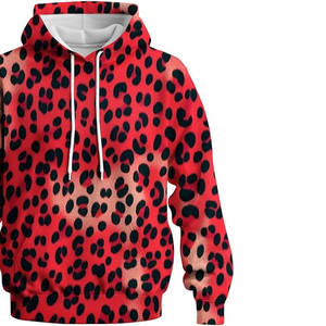 Cotton Fleece <b>Leopard</b> Hoodie Streetwear <b>Sweatshirt</b> Custom Logo Men Women Wholesale Supplier - Product Image 5