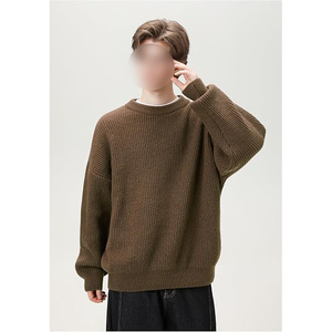 Men's Winter Viscose/Cotton Cable Knit Anti-Pilling <b>Pullover</b> <b>Sweater</b> Crew Neck Full Sleeve Solid Color Warm Front Logo - Product Image 2