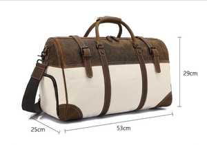 Premium Genuine Leather Waterproof Foldable Duffle Bag Zipper-Travel Camping Weekender Bag Eco-Friendly 20-36L Capacity Unisex - Product Image 2