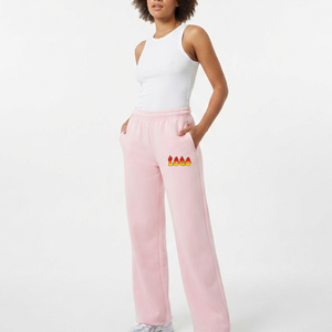 Custom Logo Women's <b>Wide</b> <b>Leg</b> Pink Sweatpants High Waist Loose Fit Joggers <b>Lounge</b> Wear <b>Pants</b> Active Wear Casual Sports for Women - Product Image 1