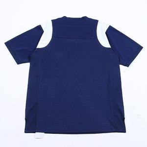 Custom Luxury Shoulder Cut Out T-<b>Shirt</b> for <b>Men</b> Streetwear High Quality mesh Blue Short Sleeve Tee with panel - Product Image 5