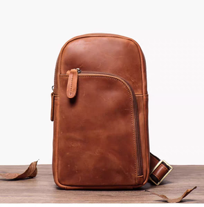 Sacs tactiques personnalisés pour hommes, sacs de poitrine en cuir Crazy Horse, sacs bandoulière pour hommes. - Product Image 1