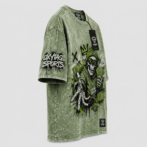 Camiseta de algodón holgada de corte cuadrado con hombros caídos, efecto lavado ácido y lavado a la piedra, para serigrafía y impresión DTG, venta al por mayor - Product Image 4