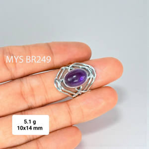 แหวนพลอยอเมทิสต์และแหวนเงินแท้ 925 ทำมือ ราคาขายส่งเครื่องประดับ - Product Image 1