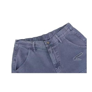 Pantalones anchos transpirables de mezclilla para mujer, de cintura alta, a la moda, para verano. - Product Image 6