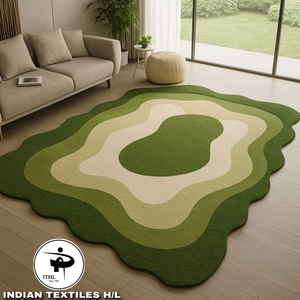 High Quality Hand Tufted Woolen Area Rug Handmade High-Low Pile Living <b>Kitchen</b> Office Prayer By INDIAN TEXTILES H/L - Product Image 1