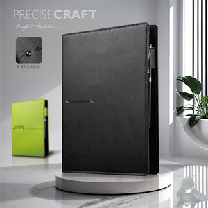 Regalos Corporativos Recomendados: Cuaderno de Negocios de Hojas Sueltas con Textura de Palillo de Dientes Negro Exquisito - Product Image 1