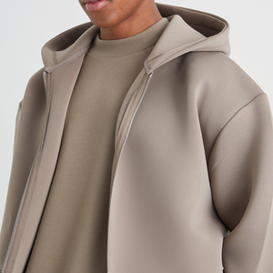 Sweat-shirt à capuche zippé pour homme, couleur unie, en polaire, coupe classique, vêtement d'automne - Product Image 3