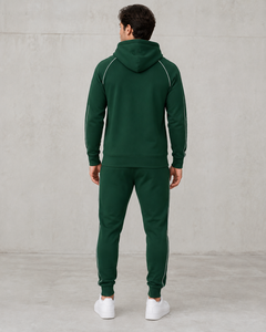 Conjunto Deportivo F2WIN para Hombre, Verde, con Capucha, Cortavientos, Verano, Color Sólido, Informal, con Detalles de Raya Blanca - Product Image 4